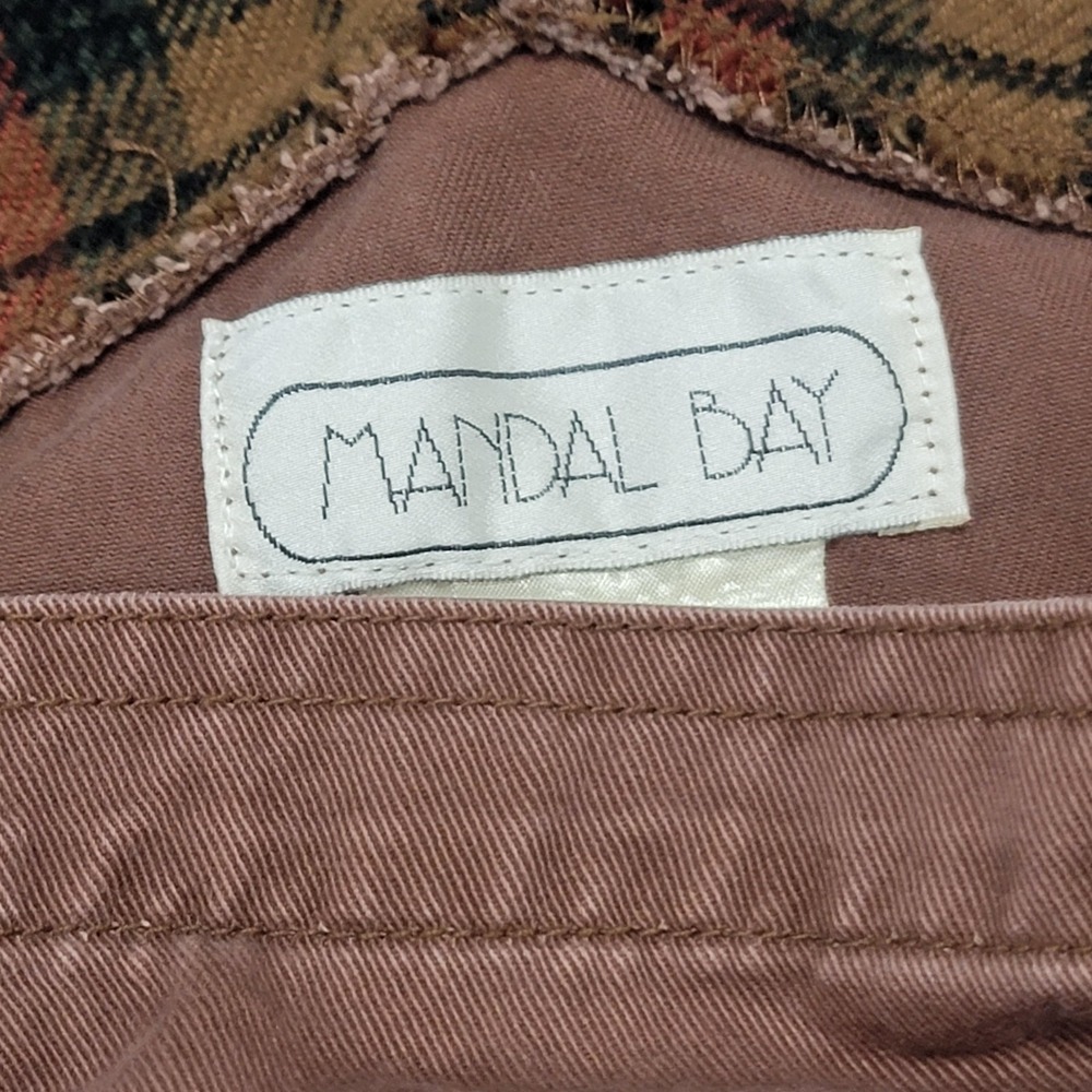 Vintage Mandal Bay Overalls Womens XL Brown Happy Harvest Scarecrow Fall Plaid - Picture 4 of 16
